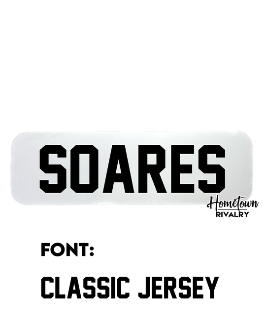 Laser Cut Jersey Name Bar (Prices vary based on bar size)