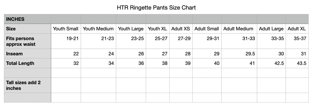 Rival 2 Pro Ringette Pants-Adult & Youth Size Chart – Hometown Rivalry