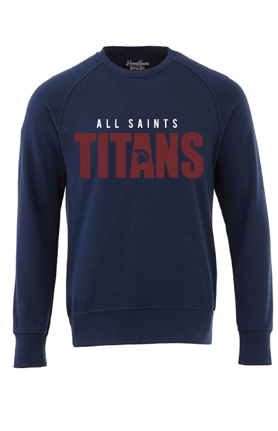 All Saints Raglan Navy Crewneck sweatshirt-Men's