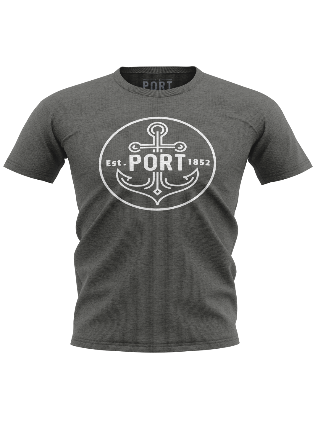 Mens Charcoal Heather Port Anchor Tee