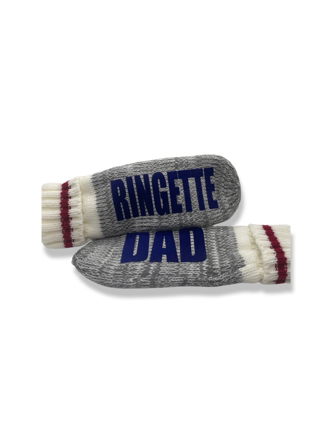 Ringette Dad Message Mittens - Blue