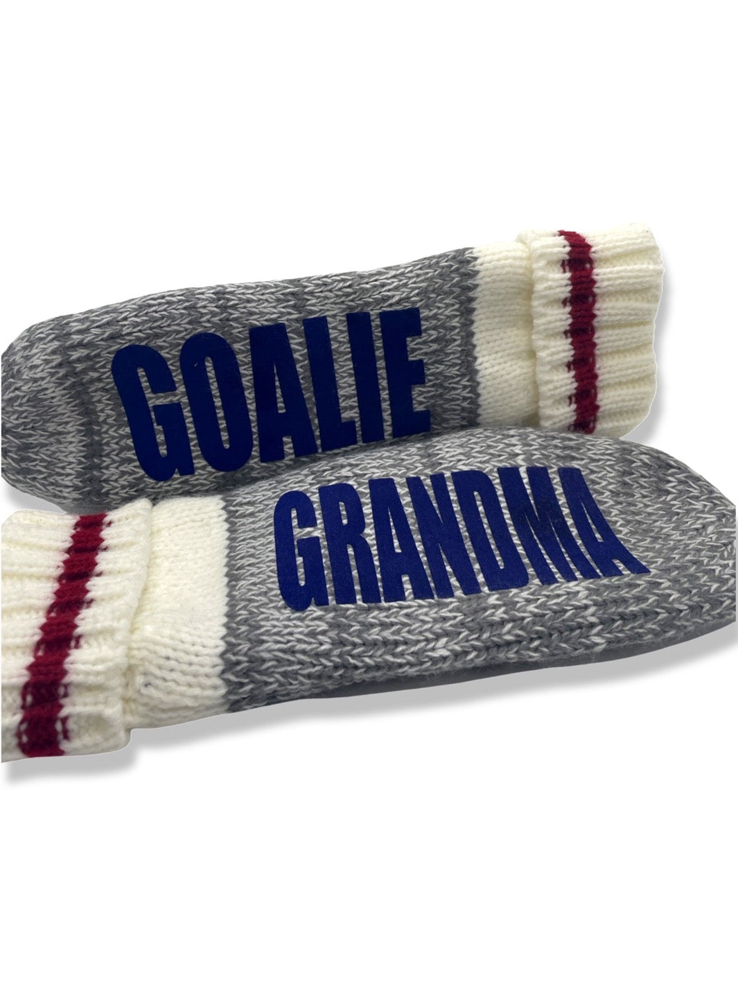 Goalie Grandma Message Mittens