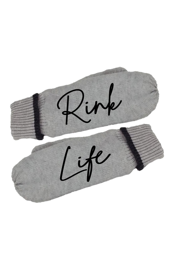 Rink Life Grey Message Mittens